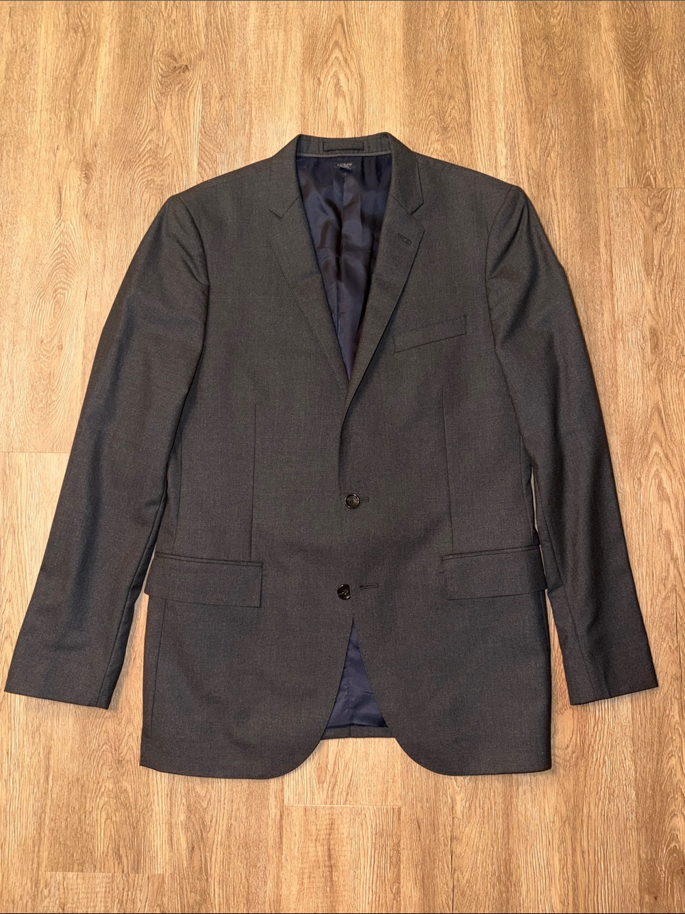 Loro Piana J Crew Ludlow Suit Jacket 42L Gray Italian Super 120s Wool Blazer
